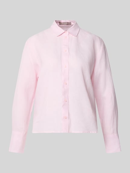 Produktfoto, Regular Fit Hemdbluse aus reinen Leinen von Christian Berg Woman Selection in zartem Rosa, langärmelig, glatte Textur.