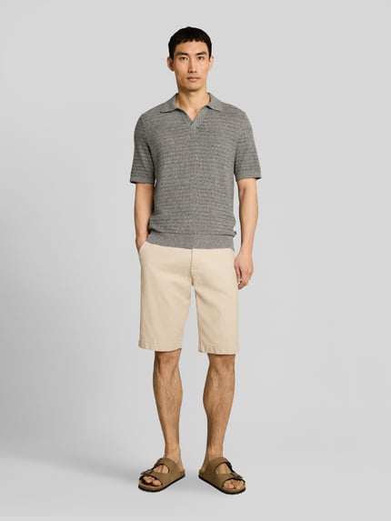 Tom Tailor Koszulka polo z mieszanki bawełny i lnu, krój regular fit Oliwkowy melanż 1