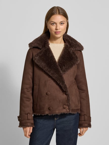 Liu Jo White Jacke mit Reverskragen und Ärmelriegeln Schoko 4