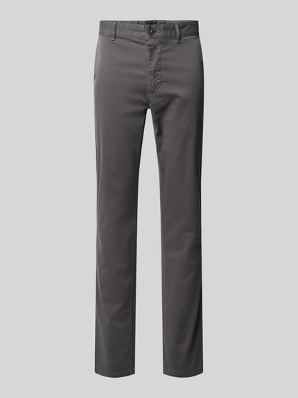 BOSS Orange Chinosy o kroju slim fit z wpuszczanymi kieszeniami w stylu francuskim Średnioszary 2