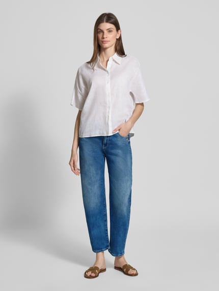 GANG Korte jeans in used-look met labeldetail Lichtblauw - 1