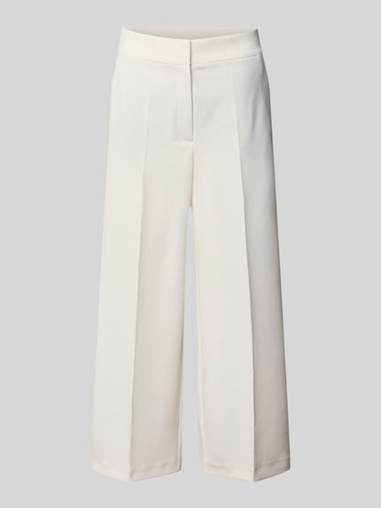 Produktfoto, Wide Fit Stoffhose mit Bügelfalten Modell 'Juli' von Betty Barclay, Elastischer-Material-Mix, cremefarben, Haken-Reißverschluss, Bundweite 35 cm, Innenbeinlänge 64 cm, Damen