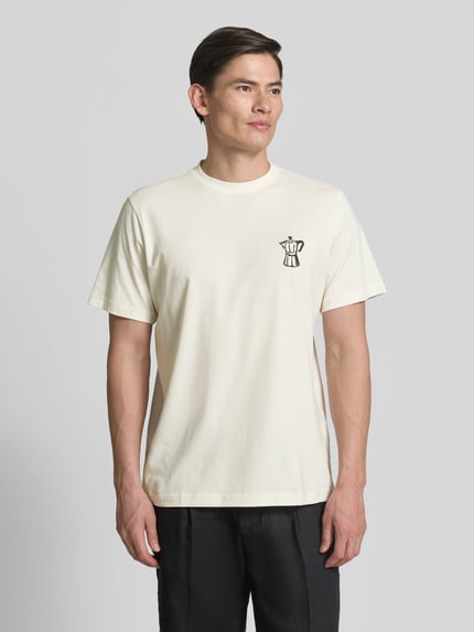 Selected Regular Fit T-Shirt aus reiner Baumwolle Modell 'HASPEN' Offwhite 4