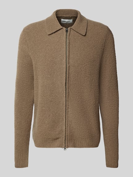 Wood Wood Cardigan met tweewegsritssluiting, model 'Andy' Lichtbruin - 2