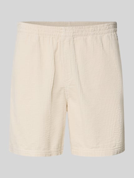 Produktfoto, Shorts mit elastischem Bund Modell 'PADOW' von American Vintage in Creme, reine Baumwolle, Loose Fit, feine Struktur, Vorderansicht