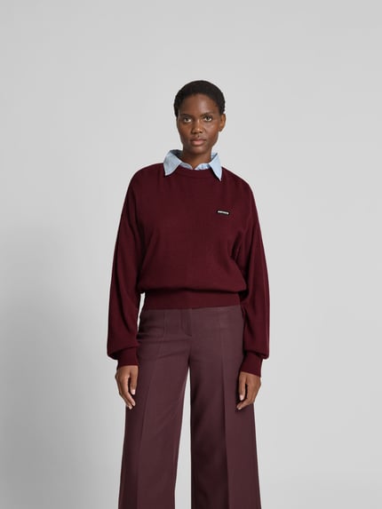 ROTATE Sweatshirt met kasjmier Bordeaux - 4