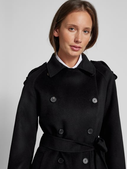 The Kooples Wollmantel mit Bindegürtel Black 3
