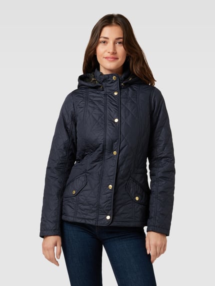 Barbour Gewatteerd jack met afneembare capuchon, model 'MILLFIRE' Marineblauw - 4