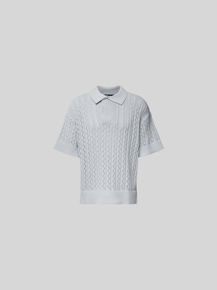 ISNURH Poloshirt in brei-look Rookblauw - 2
