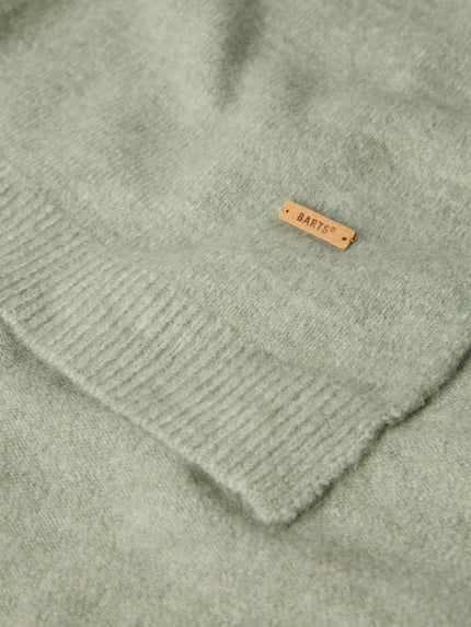 Produktfoto, grüner Schal mit Label-Patch Modell 'Witzia' von Barts, weiche Textur, Damen Schal von Barts