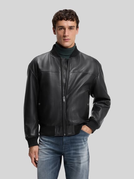 BOSS Orange Regular Fit Lederjacke aus echtem Lammleder Modell 'Jokans' Black 4