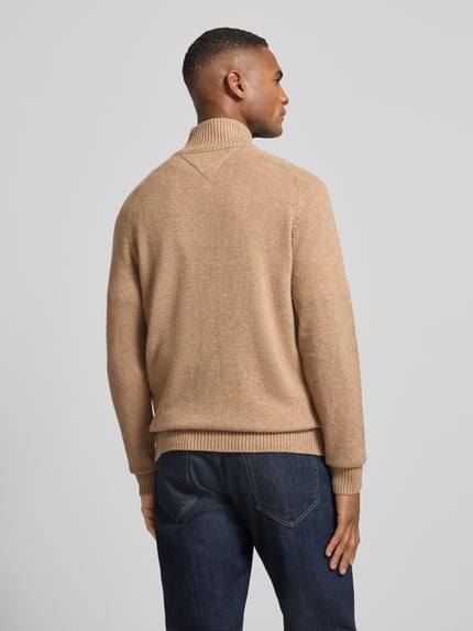 Tommy Hilfiger Regular Fit Troyer aus reiner Wolle Camel 5