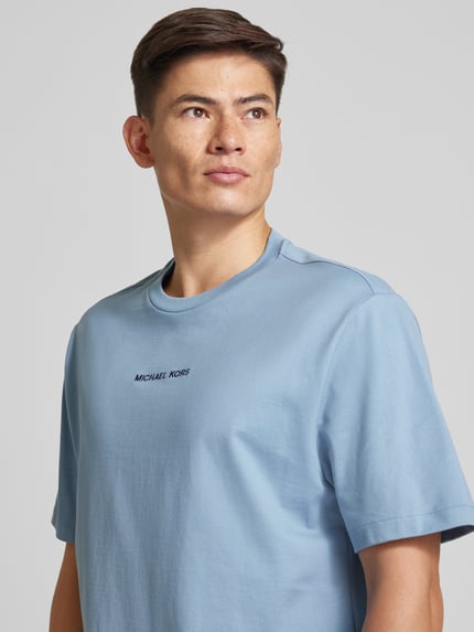 Michael Kors T-Shirt mit Label-Stitching Modell 'VICTORY' Hellblau 3
