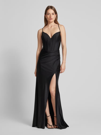 LUXUAR FASHION Abendkleid mit Herz-Ausschnitt Black 4