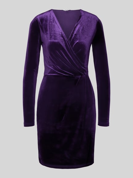 mbyM Knielanges Kleid mit V-Ausschnitt Modell 'MADENA' Lila 2