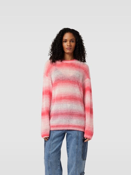 RE/DONE Oversize’owy sweter o wyglądzie dzianiny Jasnoczerwony 4