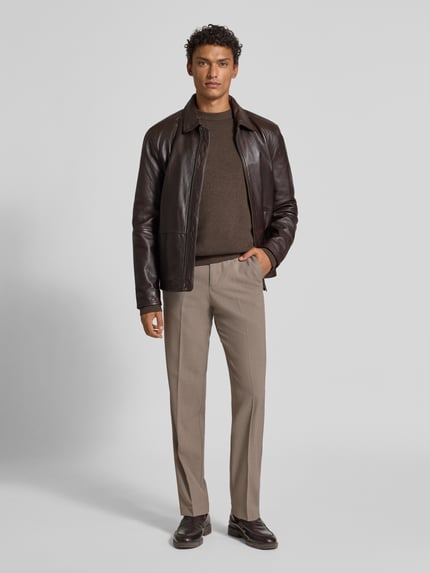 Lindbergh Relaxed Fit Stoffhose mit Bügelfalten Beige 1