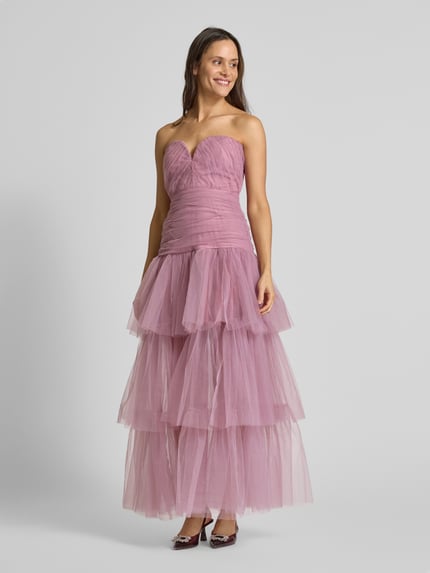 Lace & Beads Abendkleid mit V-Ausschnitt Rose 1