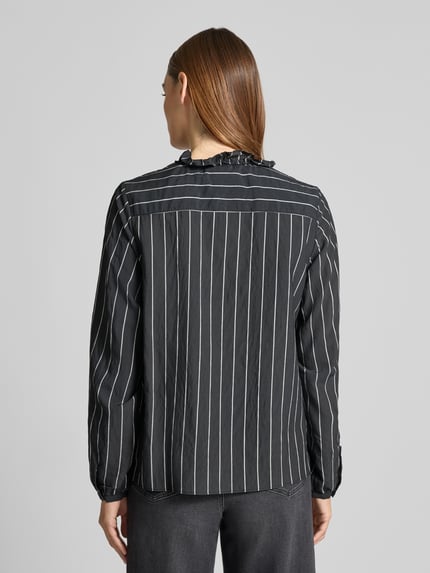 MOS MOSH Blouse van viscosemix met ruches, model 'Billy' Donkergrijs - 5