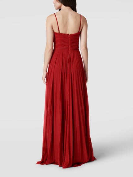 TROYDEN COLLECTION Avondjurk met plissévouwen Roestrood - 5