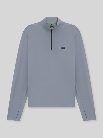 BOSS Green Regular Fit Sweatshirt mit Stehkragen Modell 'SW_Active QZ' Rauchblau 2