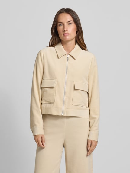 COMMA Blazer met ritssluiting en klepzakken Zand - 4