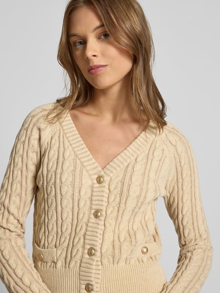 GUESS Gebreid jack met kabelpatroon, model 'GISELLE' Camel - 3