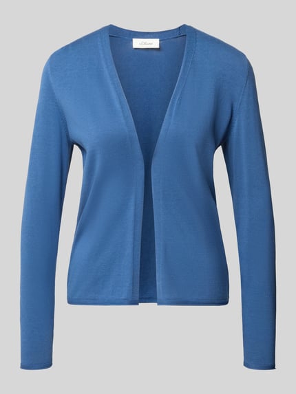 Produktfoto, Cardigan mit offenem Vorderteil von S.OLIVER CASUAL in Blau, unifarben, Feinstrick, Regular Fit, Longline, Strukturmuster