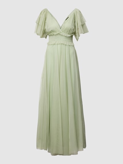 Lace & Beads Avondjurk met volants Lichtgroen - 2