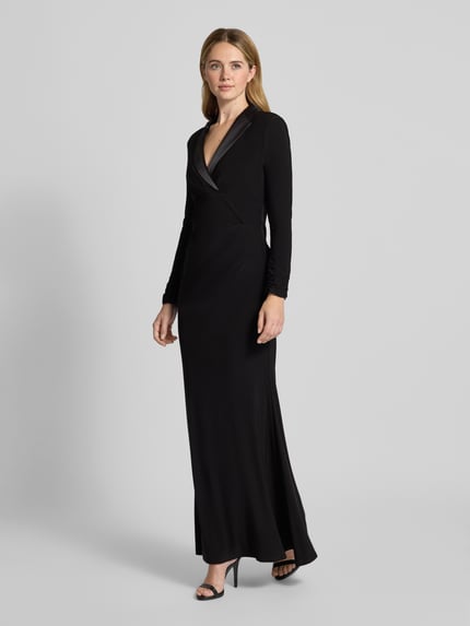 Adrianna Papell Maxikleid mit Reverskragen Black 1