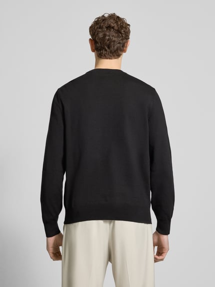 BOSS Regular fit gebreide pullover van puur katoen model 'UPCAS' Zwart - 5