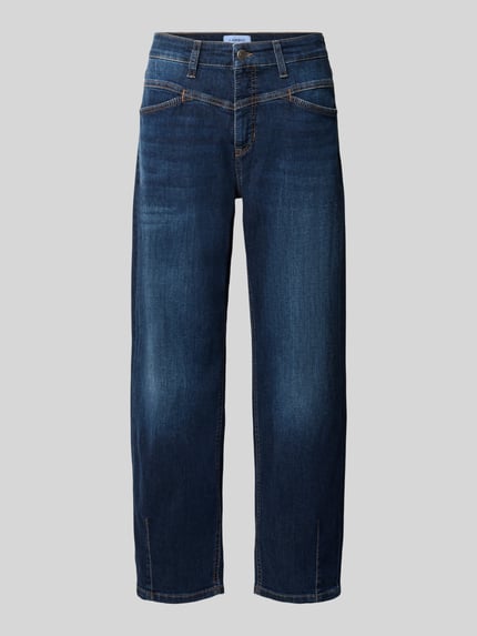 CAMBIO Regular Fit Barrel Jeans mit Used-Waschung Modell 'ELIN' Dunkelblau 1