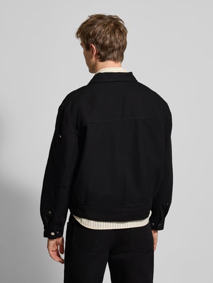 Edwin Overhemdjack van wol met klepzakken Model 'DOGMA WORK JACKET' Zwart - 5