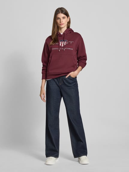 GANT Hoodie mit Kapuze und Logo-Stitching Bordeaux 1