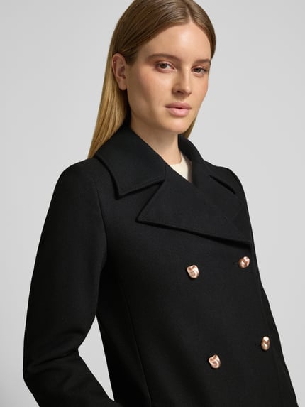 Jake*s Collection Kurzmantel mit goldfarbenen Zierknöpfen Black 3