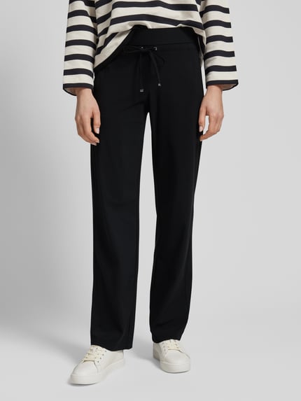 Raffaello Rossi Straight leg broek met tunnelkoord, model 'CANDICE' Zwart - 4