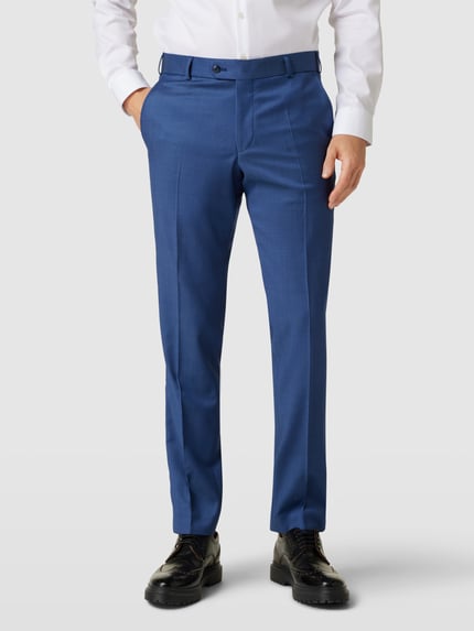 WILVORST Pantalon van zuivere scheerwol Blauw - 4