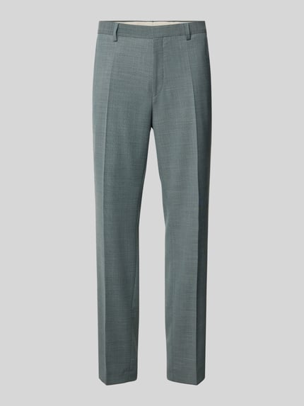 BOSS regular fit pantalon met scheerwol model 'LEON' Lindegroen gemêleerd - 2