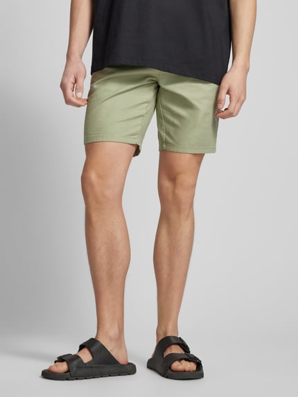 ONLY & SONS Regular Fit Shorts aus Baumwoll-Mix mit Leinen-Anteil Modell 'LARGO' Oliv 4