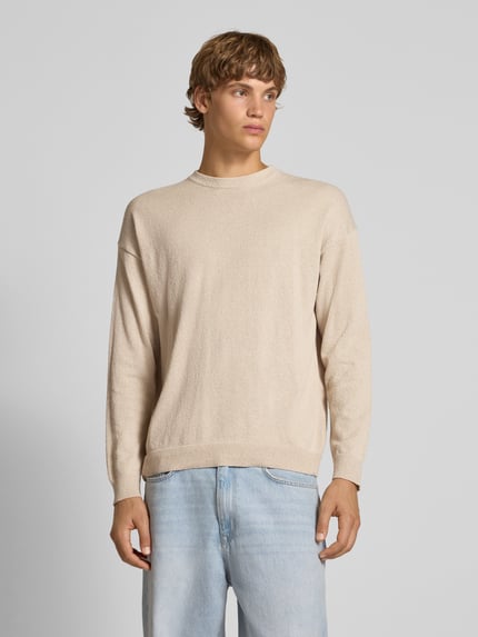 ONLY & SONS Relaxed Fit Strickpullover mit Baumwoll-Anteil Modell 'JOB' Beige 4