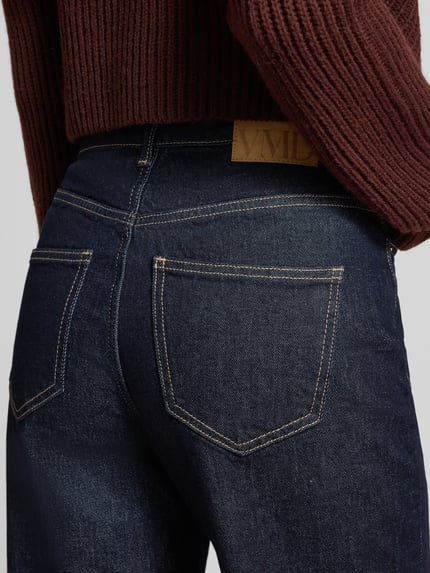 VERO MODA Jeansy z szeroką nogawką z mieszanki bawełny model ‘TESSA’ Ciemnoniebieski 3
