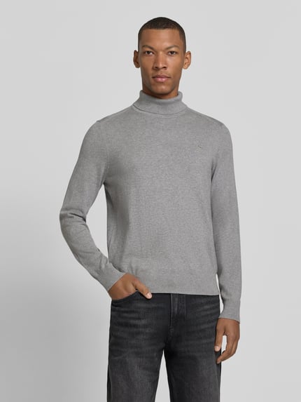 LERROS sweter z dzianiny o kroju regular fit z golfem Błękitny 4