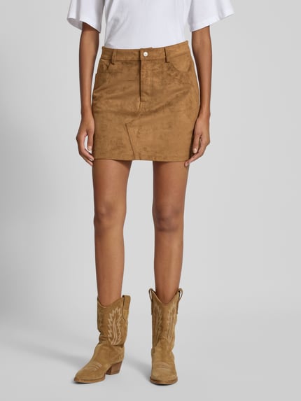ONLY Eng anliegender Mini-Rock in Wildleder-Optik Modell 'TULIP' Sand 4