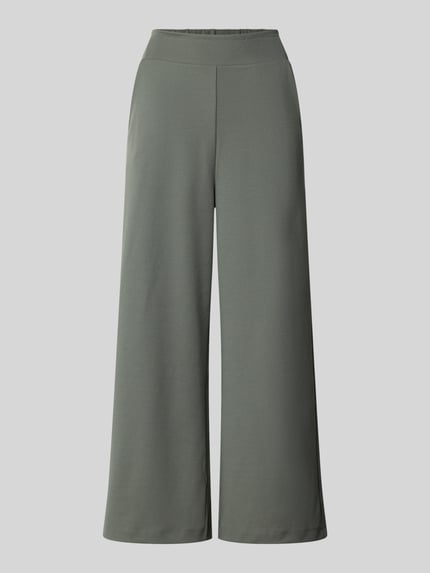 Produktfoto, Culotte mit elastischem Bund Modell 'Siham' von Soyaconcept in Olivgrün, Material-Mix mit Stretch-Anteil, Wide-Leg, Damen.