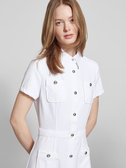 GUESS Mini-jurk met opgestikte zakken, model 'ELORA' Wit - 3