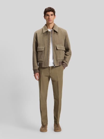 BOSS Regular fit broek van katoenmix, model 'C-KENT' Leem - 1