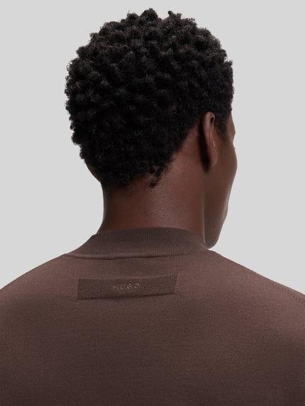 HUGO Regular Fit Pullover aus Viskose-Mix Modell 'San Marc-CV' Dunkelbraun 3