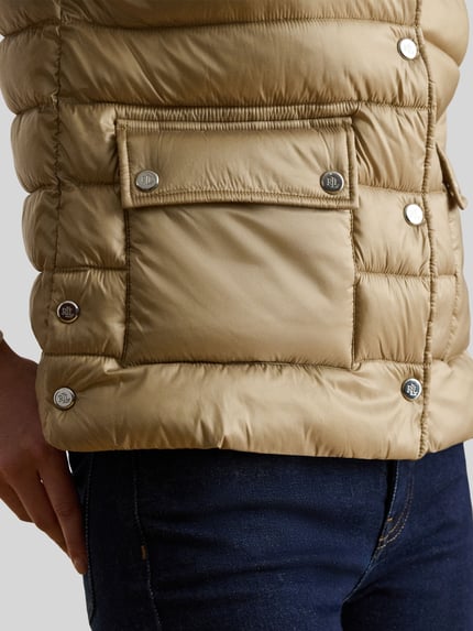 Lauren Ralph Lauren regular fit gewatteerd jack met opgestikte zakken Zand - 6