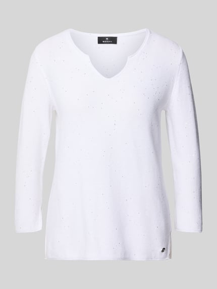 monari Gebreide pullover met pailletten Offwhite - 2