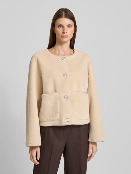 Marella Teddyjacke mit Rundhalsausschnitt Modell 'CECIL' Offwhite 4